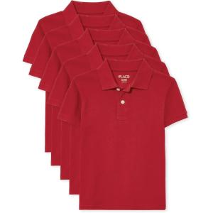 The Children’s Place Boys Multipack Short Sleeve Pique Polo(Nautico/Blue/Red/Brook/White)
