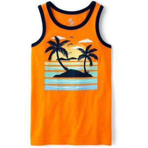 The Children’s Place Boys Sleeveless Tank Top Shirt(Dragon Fire Palms)