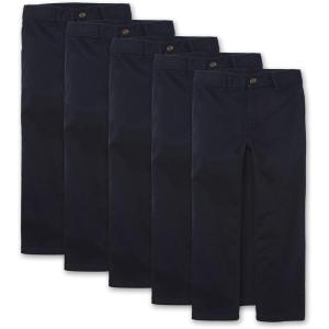 The Children’s Place Boys Stretch Relaxed Straight Chino Pants, Multipacks(Navy 5-pack)