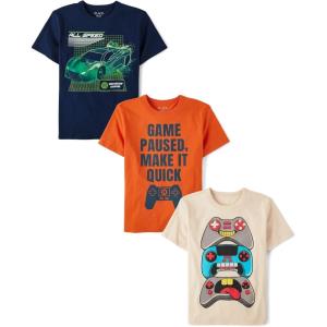 The Children’s Place Boys The Children’s Place Boys Short Sleeve Graphic T- Shirt 3-Pack(All Speed/Game Controller/Paused)