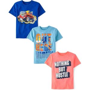 The Children’s Place Boys The Children’s Place Boys Short Sleeve Graphic T- Shirt 3-Pack(Hustlin/Vibes/Speed Demon)