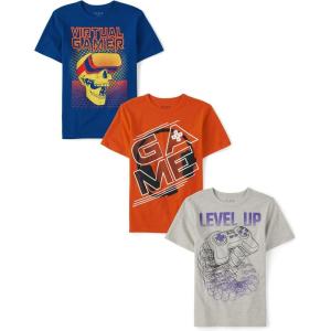 The Children’s Place Boys The Children’s Place Boys Short Sleeve Graphic T- Shirt 3-Pack(Virtual/Game/Level Up 3-pack)