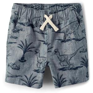 The Children’s Place Boys Uniform Pull on Cargo Shorts(Dino Palm Print)