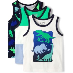 The Children’s Place Boys and Toddler Assorted Sleeveless Tank Tops(Atomic Blue 3-pack)