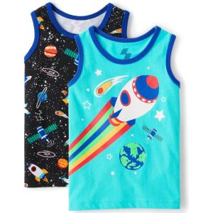 The Children’s Place Boys and Toddler Assorted Sleeveless Tank Tops(Space Graphic 2-pack)