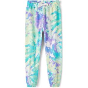 The Children’s Place Girls Active Fleece Jogger Pants(Green Glow Tie Dye)