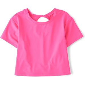 The Children’s Place Girls Atheletic Short Sleeve Tops(Neon Peony)