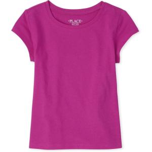The Children’s Place Girls Basic Short Sleeve Layering Tee(Aurora Pink Single)