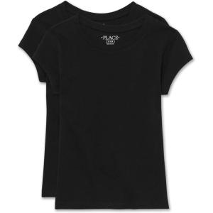 The Children’s Place Girls Basic Short Sleeve Layering Tee(Black 2-pack)