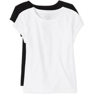 The Children’s Place Girls Basic Short Sleeve Layering Tee(Black/White 2-pack)