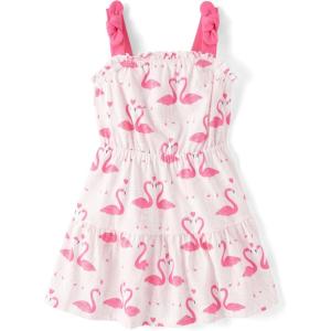 The Children’s Place Girls’ Short Sleeve Dressy Dress(Flamingos Tiered)