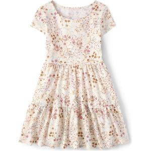 The Children’s Place Girls’ Short Sleeve Dressy Dress(White Daisy)