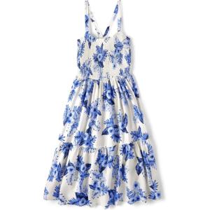 The Children’s Place Girls’ Short Sleeve Dressy Dress(White and Blue Floral)