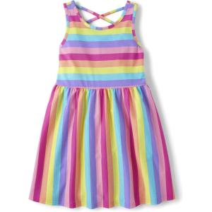 The Children’s Place Girls Sleeveless Strappy Back Summer DressesCasual Dress(Weekend Stripe)