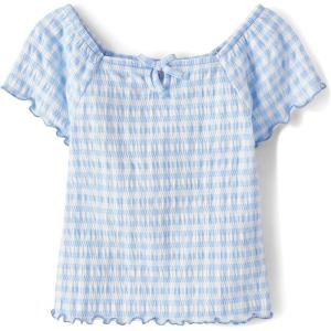 The Children’s Place Girls Smocked Short Sleeve Tops(Breeze Keyhole)