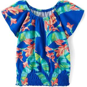 The Children’s Place Girls Smocked Short Sleeve Tops(Renew Blue)