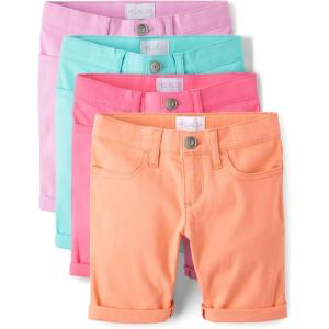The Children’s Place Girls Solid Skimmer Shorts(Solid Multicolor 4-pack)
