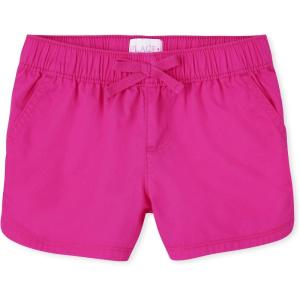 The Children’s Place Girls’ Twill Pull on Shorts(Neon Pink)