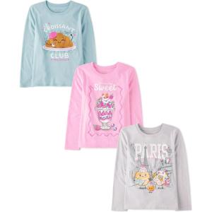 The Children’s Place Girls Unicorns,Sports,Butterflies Long Sleeve Graphic T-Shirts,3 Pack(Winter Sweet Treats)