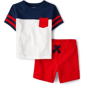 The Children’s Place baby-boys And Toddler Boys Short Sleeve Top and Shorts, 2 Pc Set(Cupids Arrow)