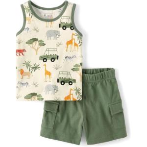 The Children’s Place baby-boys And Toddler Tank Top and Shorts 2 Piece Outfit(Safari)