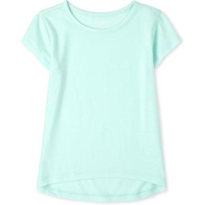 The Children’s Place girls Short Sleeve High Low Top(Azureus Blue)