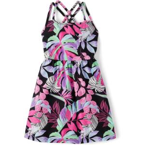 The Children’s Place,Short Sleeve Fashion Dress(Black Tropical)