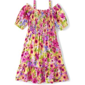 The Children’s Place,Short Sleeve Fashion Dress(Madalyn Floral Cold Shoulder)