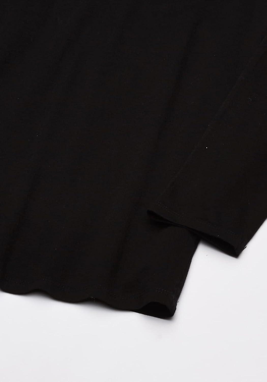 imageThe Childrens Place Boys Basic Layering Long Sleeve TeeBlack 2pack