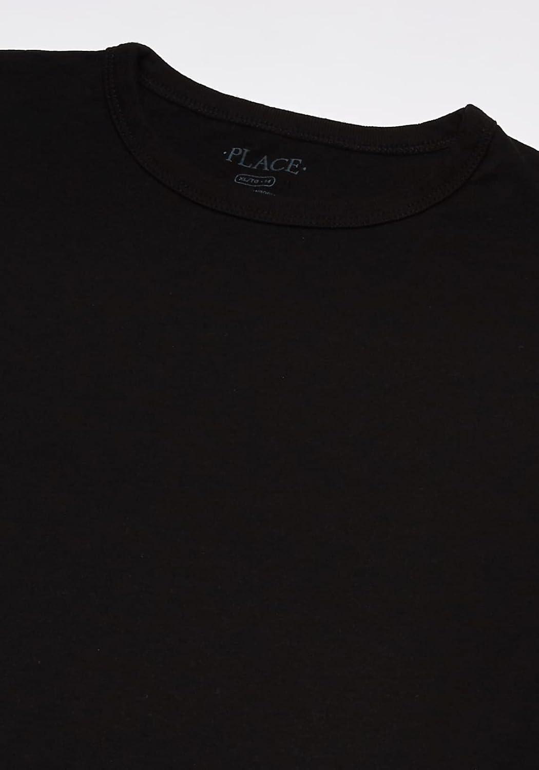 imageThe Childrens Place Boys Basic Layering Long Sleeve TeeBlack 2pack