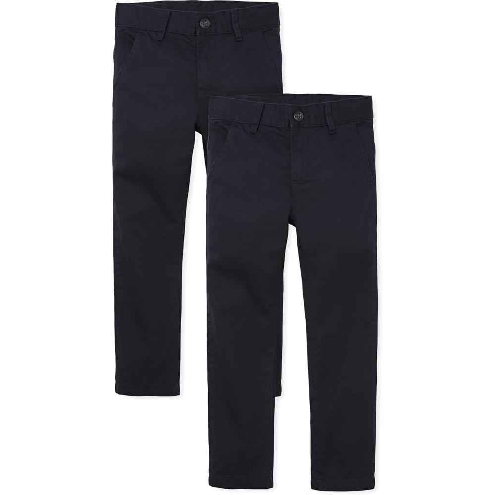 imageStretch Straight Chino PantsmultipacksNew Navy 2pack
