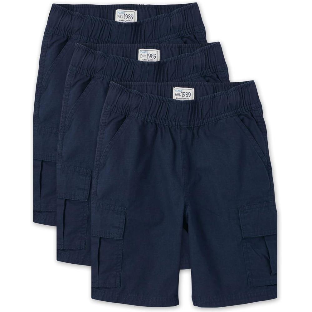 imageThe Childrens Place BabyBoys Essential Cargo ShortsTidal 3pack