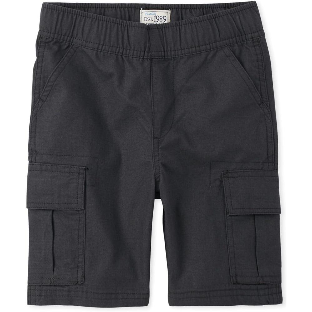 imageThe Childrens Place BabyBoys Essential Cargo ShortsWashed Black Single