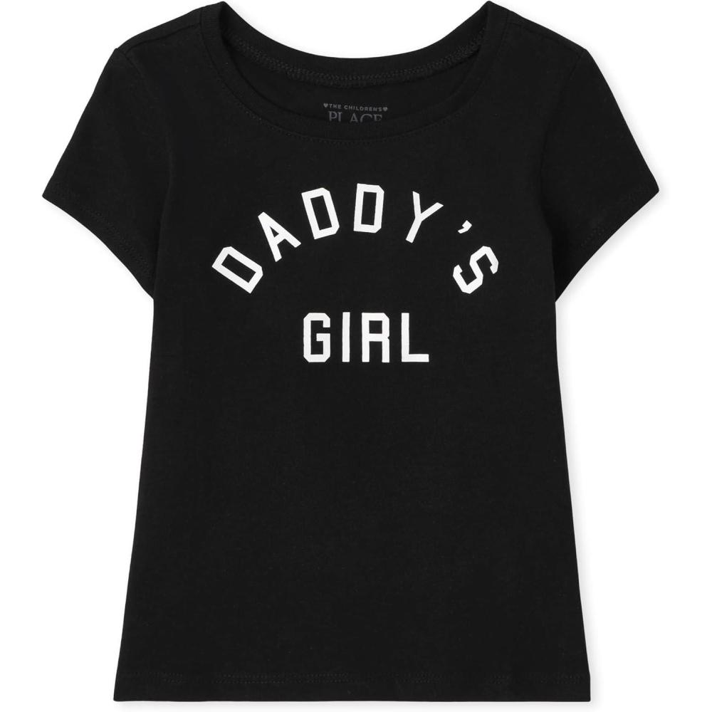 imageThe Childrens Place BabyGirls and Toddler Assorted Everyday Short Sleeve Graphic TShirtsmultipacksDaddys Girl Single