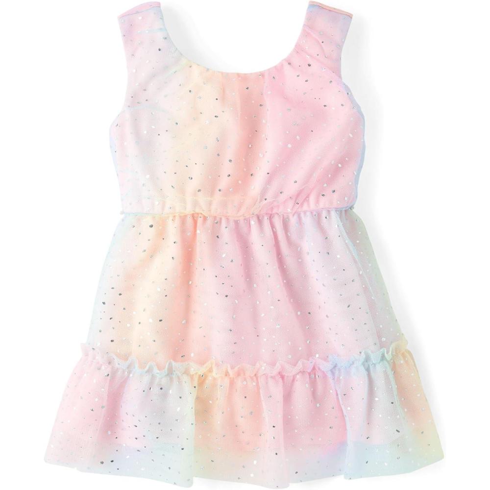 imageThe Childrens Place BabyGirls and Toddler Tiered Dress Short SleeveRainbow Mesh