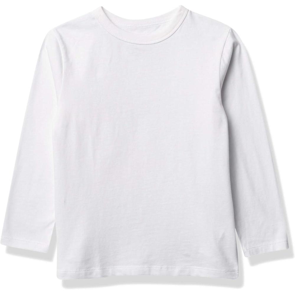 imageThe Childrens Place Boys Basic Layering Long Sleeve TeeWhite Single