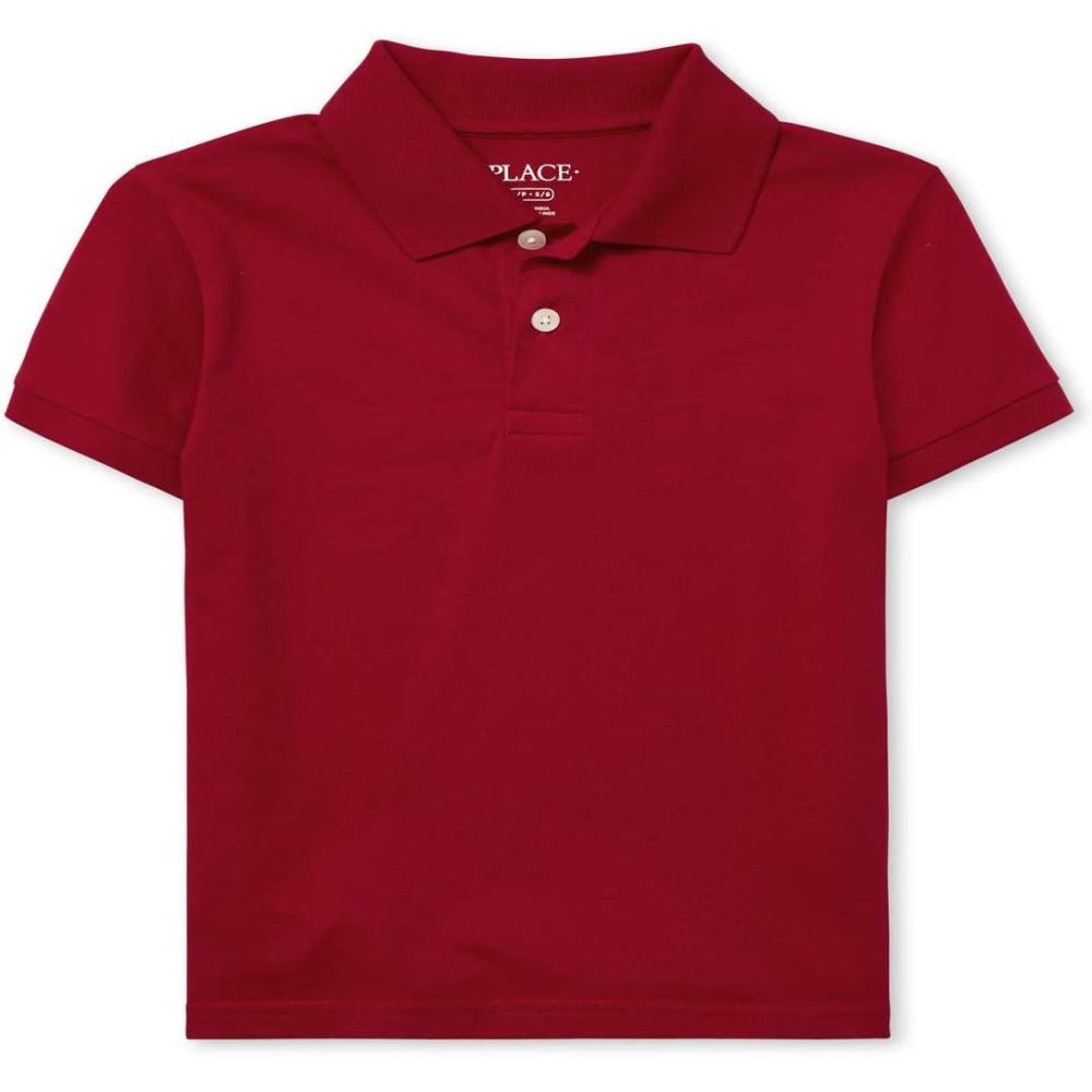 imageThe Childrens Place Boys Multipack Short Sleeve Soft Jersey Knit PolosClassic Red