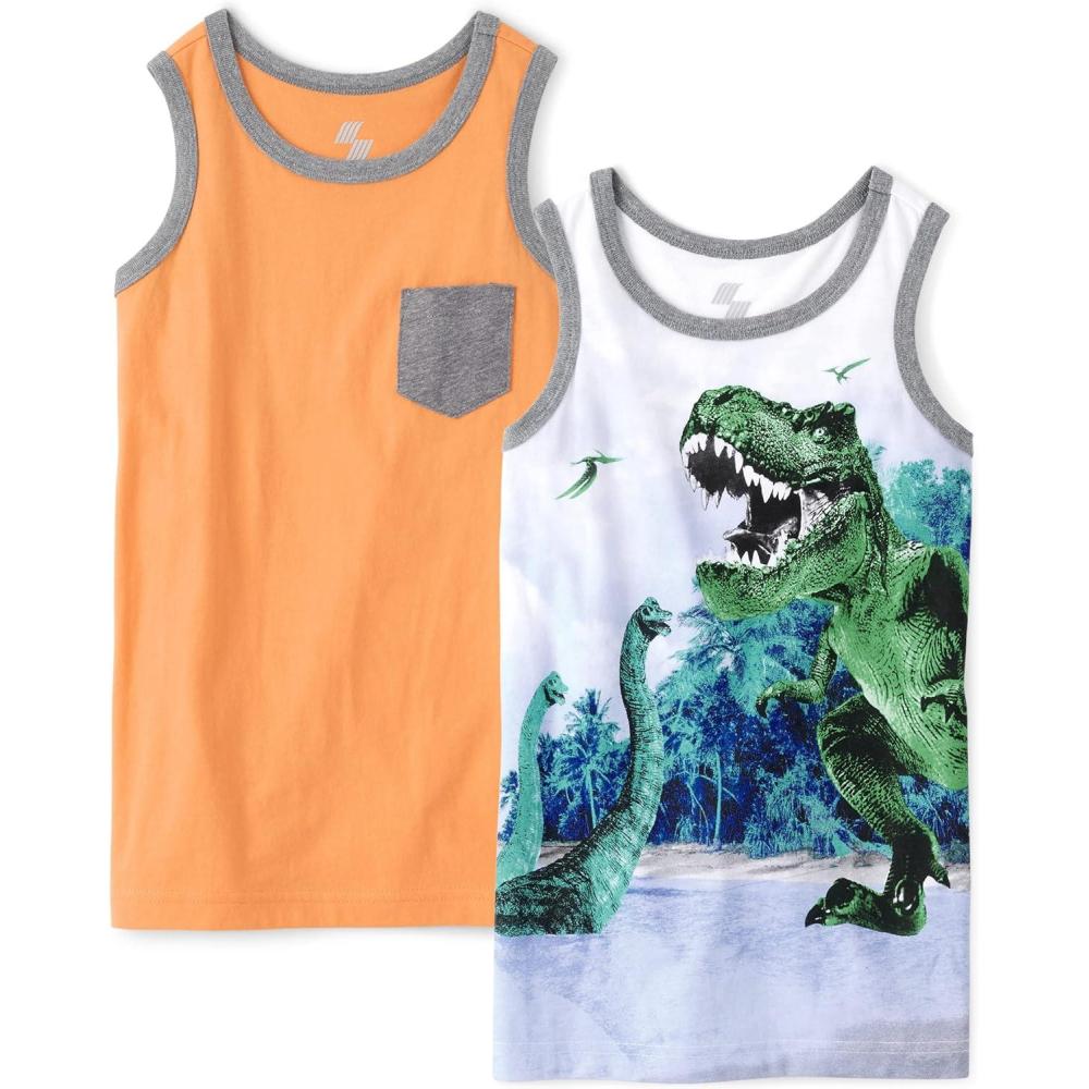 imageThe Childrens Place Boys Pocket Tank Top 2PackOrangeTrex