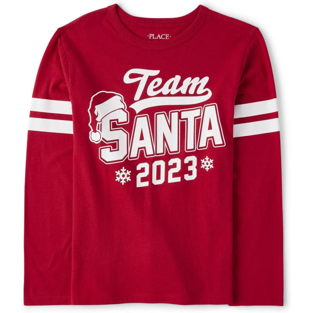 imageThe Childrens Place UnisexBaby and Toddler All HolidaysBirthdays Long Sleeve Graphic TShirtsChristmas Team Santa 2023