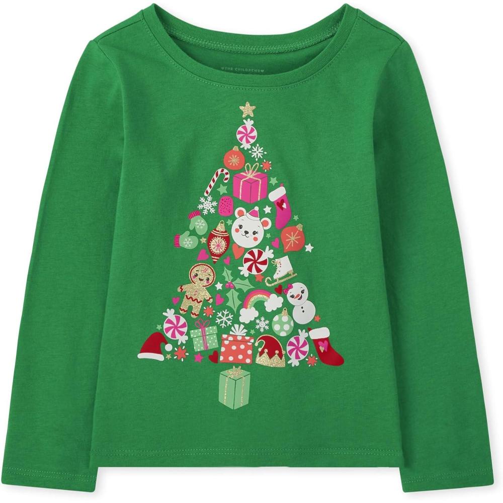 imageThe Childrens Place UnisexBaby and Toddler All HolidaysBirthdays Long Sleeve Graphic TShirtsHoliday Decorated Tree