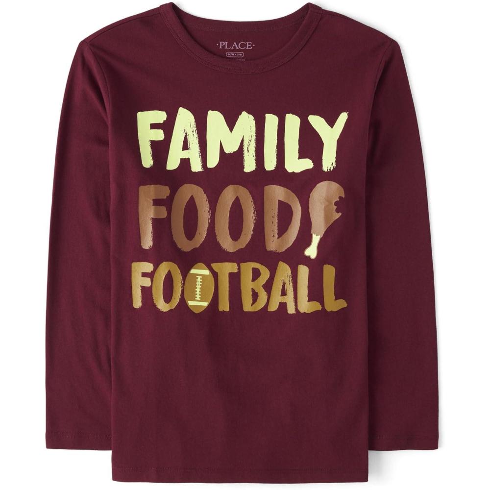imageThe Childrens Place UnisexBaby and Toddler All HolidaysBirthdays Long Sleeve Graphic TShirtsThanksgiving Fam Food Fball