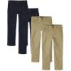Stretch Straight Chino Pants,multipacks(Flax/New Navy 4-pack)