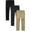 Stretch Straight Chino Pants,multipacks(Flax/New Navy/Black 3-pack)