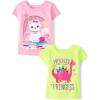 The Children’s Place Baby-Boys and Toddler School Days Short Sleeve Graphic T-Shirts,multipacks(Preschool Princess/Cat Rainbow 2-pack)