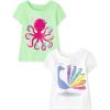 The Children’s Place Baby-Girls and Toddler Assorted Everyday Short Sleeve Graphic T-Shirts,multipacks(Peacock Colors/Count With Me)