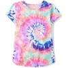 The Children’s Place Girls’ Short Sleeve Graphic High Low Top(Dynamic Lilac Tie Dye)
