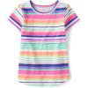 The Children’s Place Girls’ Short Sleeve Graphic High Low Top(Vespa Blue Striped)