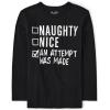 The Children’s Place Unisex-Baby and Toddler All Holidays,Birthdays Long Sleeve Graphic T-Shirts(Christmas Naughty Nice)