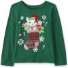The Children’s Place Unisex-Baby and Toddler All Holidays,Birthdays Long Sleeve Graphic T-Shirts(Christmas Stocking Cat)
