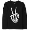 The Children’s Place Unisex-Baby and Toddler All Holidays,Birthdays Long Sleeve Graphic T-Shirts(Halloween Skeleton Peace Glow)